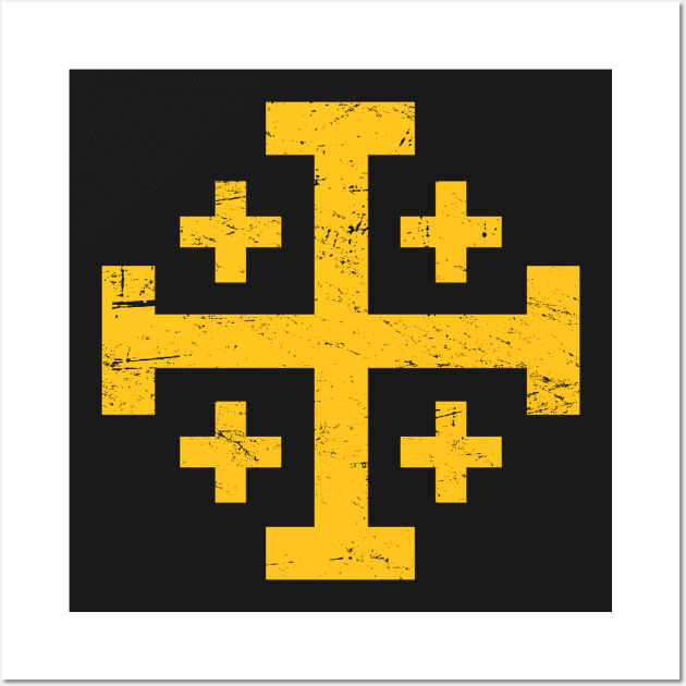 Crusader Cross Of Jerusalem | Knights Templar Wall Art by MeatMan